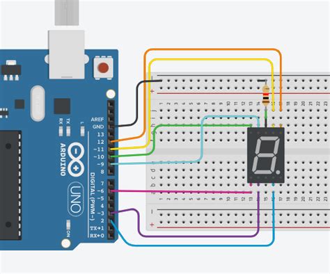 Interfacing Seven Segment Display on TinkerCad .